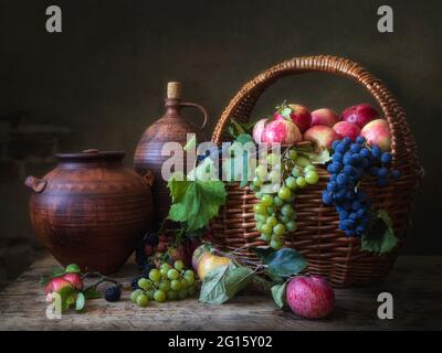 Still life with fruits in Baroque style Stock Photo