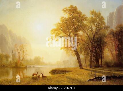 Albert Bierstadt ( 1830 - 1902 ) -  Kings River Canyon Californi 1874 Stock Photo