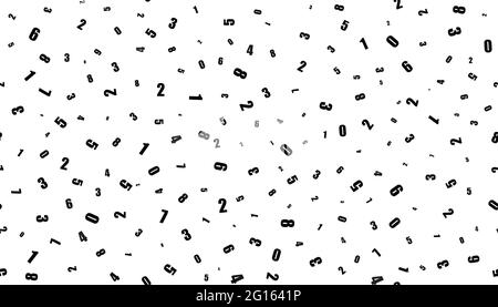Seamless white background with black numbers. Different numbers. Use for background or texture Stock Photo