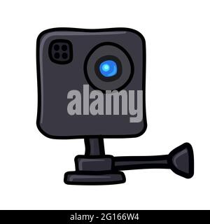 Illustration of the action camera cartoon icon on the white background Stock Vector