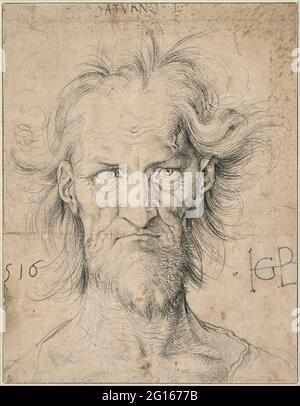 Albrecht Dürer - Head of a Bearded Old Man ( Saturn ), Stock Photo