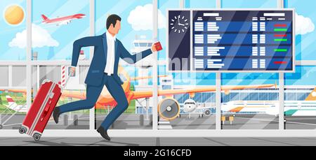 Man with Travel Bag. Tourist with Suitcase Stock Vector