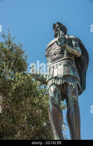 Battle of Marathon Miltiades Statue,Attica,Greece Stock Photo