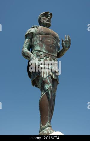 Battle of Marathon Miltiades Statue,Attica,Greece Stock Photo