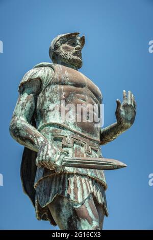 Battle of Marathon Miltiades Statue,Attica,Greece Stock Photo