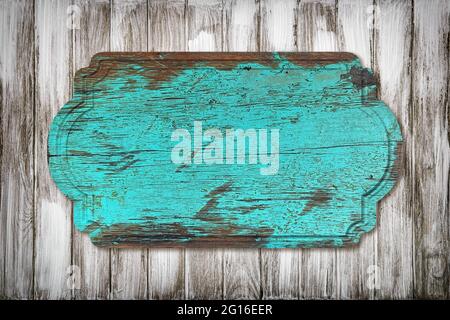 Rustic wooden background with dark blue vintage kitchen board Stock Photo