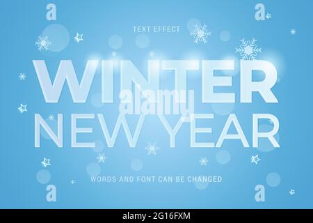 new year winter lettering text effect 100% editable vector image Stock Vector