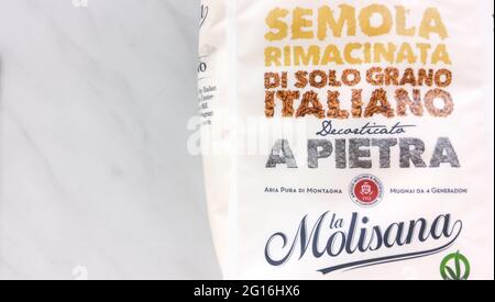 La Molisana Whole durum wheat semolina. Stock Photo