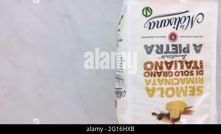 La Molisana Whole durum wheat semolina. Stock Photo