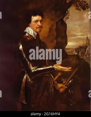 Anton Van Dyck -  Thomas Wentworth 1st Earl Strafford an Armor 1639 Stock Photo