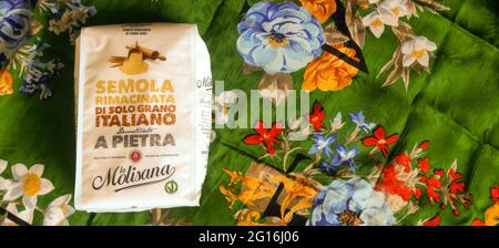 La Molisana Whole durum wheat semolina. Stock Photo