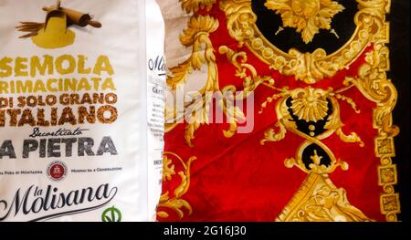 La Molisana Whole durum wheat semolina. Stock Photo