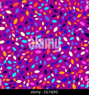 Abstract geo background with colorful leaves, random colored. Seamless vector pattern, perfect for fabric textile design, wallpapers, seamless web bac Stock Vector