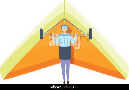 Transport hang glider icon. Cartoon of Transport hang glider vector icon for web design isolated on white background Stock Vector
