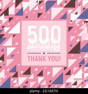 Thanks for following. Social network banner template design. Vector illustration. Social media image - Thank you followers. Abstract geometric random Stock Vector