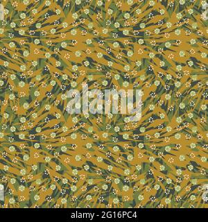 A green abstract meadow seamless vector pattern Stock Vector