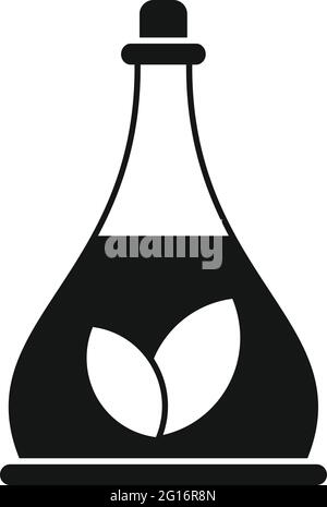 Essential oils eco flask icon, simple style Stock Vector