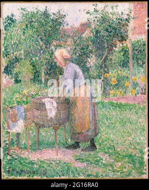 Camille Pissarro -  a Washerwoman at Eragny Stock Photo