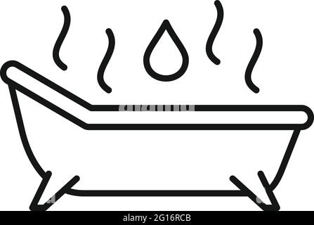 Essential oils hot bathtub icon, outline style Stock Vector