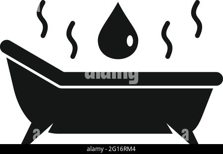 Essential oils hot bathtub icon, simple style Stock Vector
