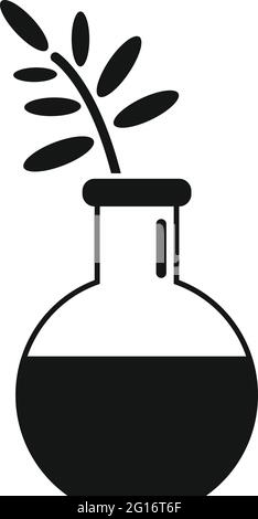 Essential oils plant flask icon, simple style Stock Vector