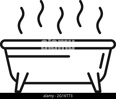 Essential oils bathtub icon, outline style Stock Vector