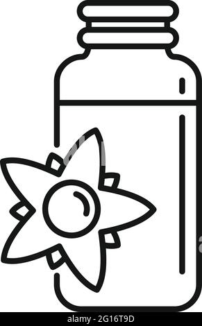 Essential oils flower pot icon, outline style Stock Vector