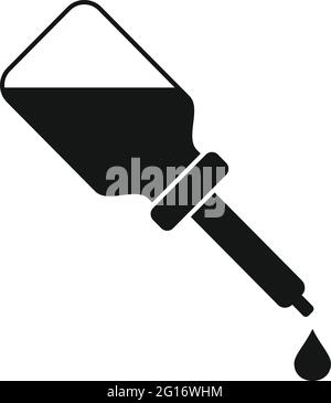 Essential oils spa dropper icon, simple style Stock Vector