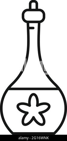 Essential oils flask icon, outline style Stock Vector
