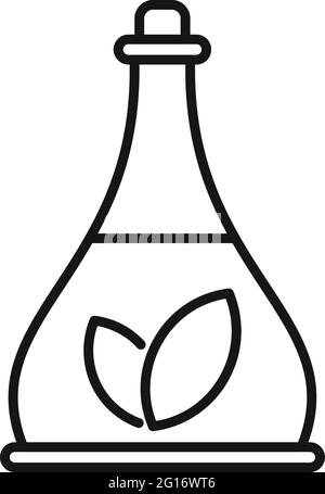 Essential oils eco flask icon, outline style Stock Vector
