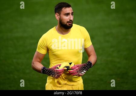 Bologna, Italy. 04 June 2021. Gianluigi Donnarumma of Italy looks on at the end of the international friendly match between Italy and Czech Republic. Italy won 4-0 over Czech Republic. Credit: Nicolò Campo/Alamy Live News Stock Photo