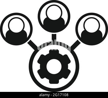 Outsource icon, simple style Stock Vector