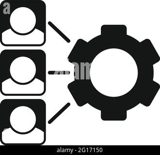 Outsource gear system icon, simple style Stock Vector