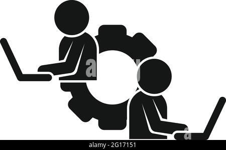 Outsource it boys icon, simple style Stock Vector
