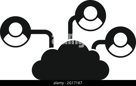 Outsource cloud elements icon, simple style Stock Vector