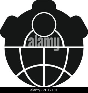 Outsource global gear icon, simple style Stock Vector