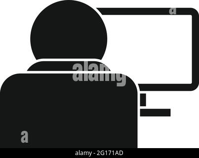 Outsource home pc icon, simple style Stock Vector