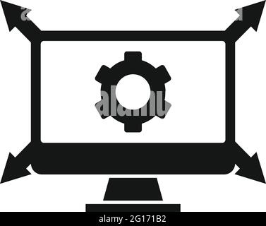 Outsource monitor icon, simple style Stock Vector