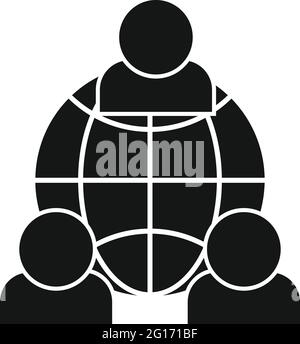Outsource global network icon, simple style Stock Vector