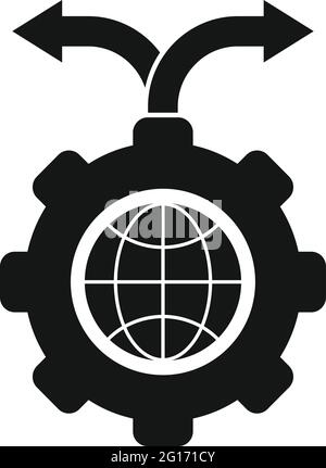 Outsource global direction icon, simple style Stock Vector