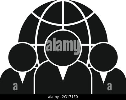 Outsource global team icon, simple style Stock Vector