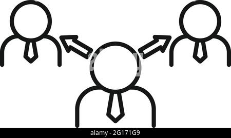 Outsource business icon, outline style Stock Vector