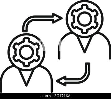 Outsource exchange icon, outline style Stock Vector