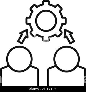 Outsource programmer icon, outline style Stock Vector