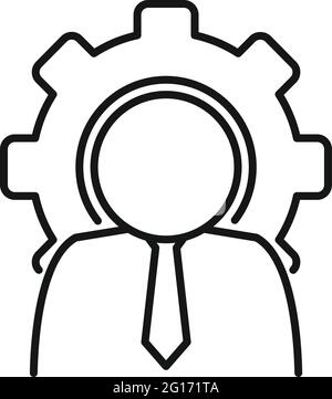 Outsource manager icon, outline style Stock Vector