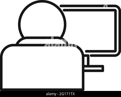 Outsource home pc icon, outline style Stock Vector