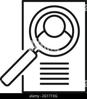 Outsource cv paper icon, outline style Stock Vector