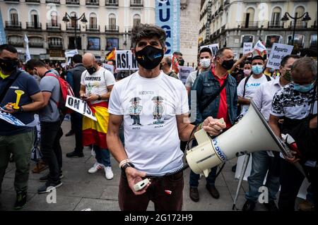 Madrid, Spain. 05th June, 2021. Civil Guards protesting during a demonstration to demand equal rights with the rest of the police forces. Credit: Marcos del Mazo/Alamy Live News Stock Photo