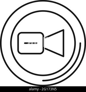 Video call logo icon, outline style Stock Vector