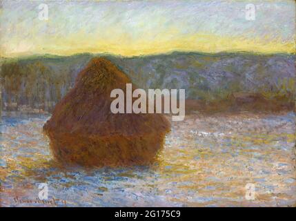 Claude Monet -  Grainstack Thaw Sunset 1891 Stock Photo